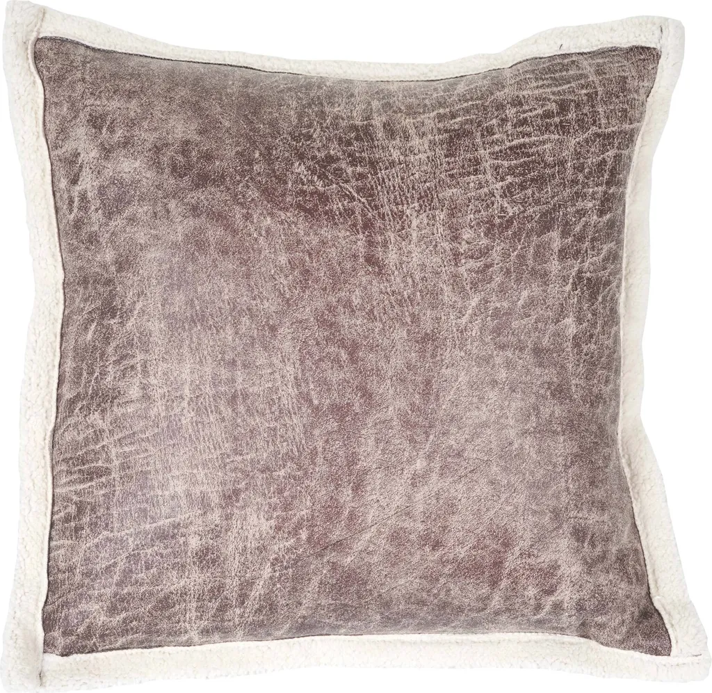 Coussin décoratif imitation daim brun 45x45cm avec garnissage inclus