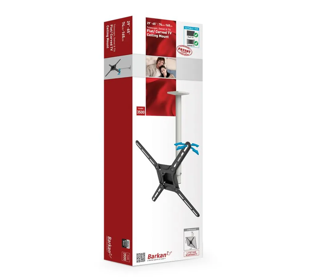 Support mural TV 65 pouces ultra robuste avec inclinaison anti-reflet