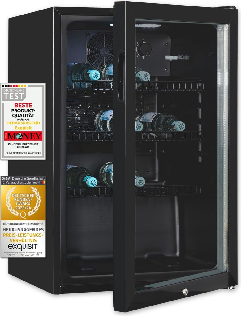Exquisit Glastürkühlschrank GKS120-GT-160C schwarz | Produktbild 1