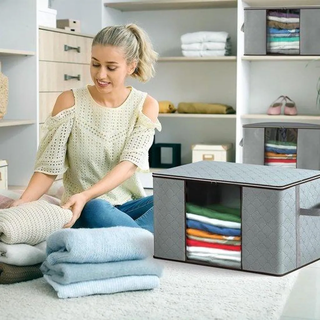 Rangement soutiens-gorge en coton écologique - Boîte souple multi-cases