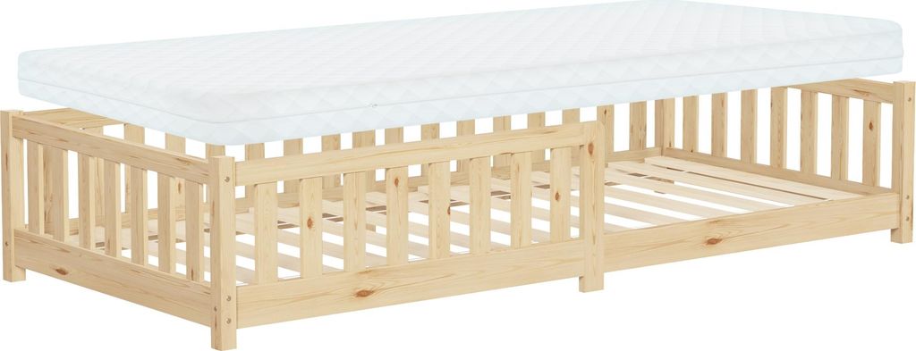 ML-Design Kinderbett 90x200 cm Natur Bodenbett für Kinder Produktbild 