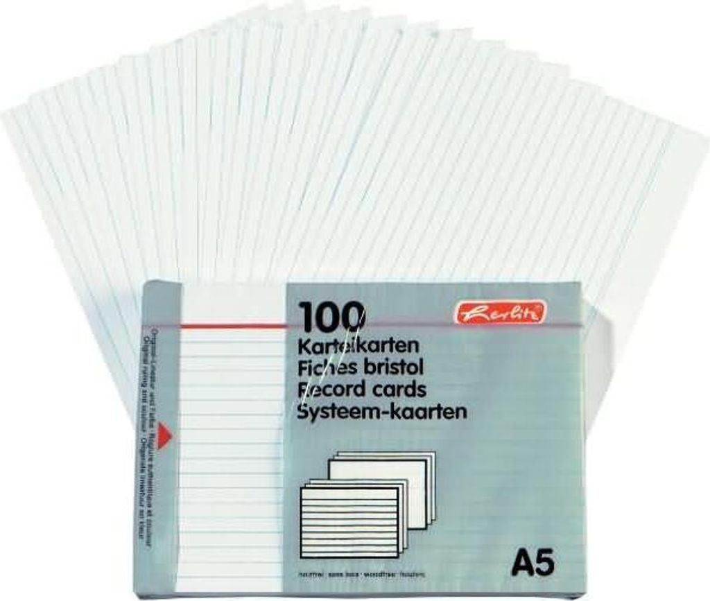 Herlitz - Maximum de pack of 800 DIN A5 Karten Farbe weiß Produktbild 