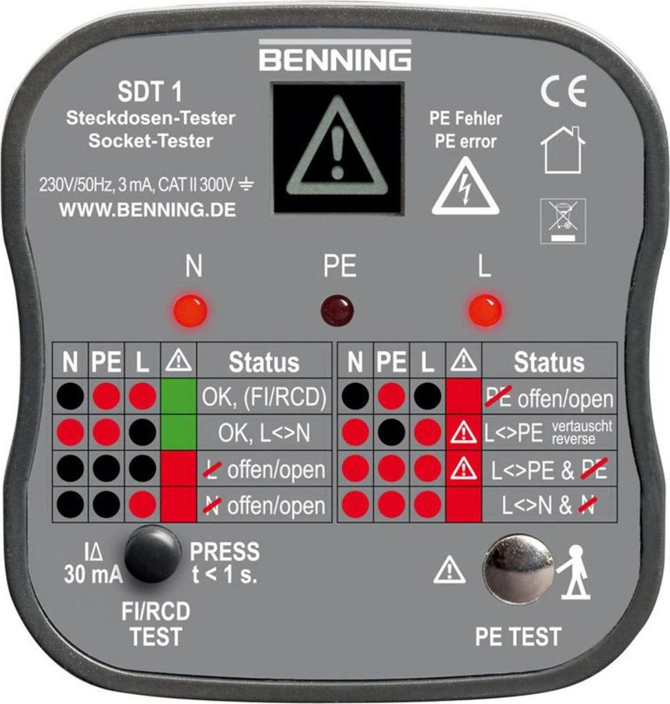 Testeur de prises SDT 1 Benning | 4014651200531 Image du produit 