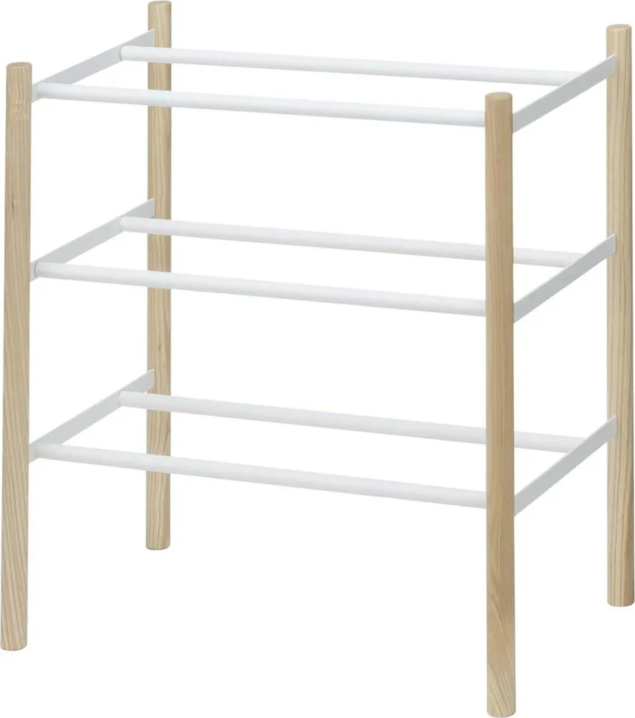 Yamazaki PLAIN Étagère à Chaussures Blanche Extensible 41-70cm Métal