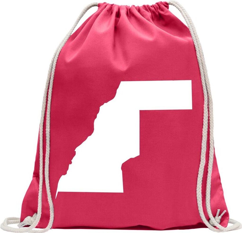 Kiwistar - Turnbeutel - pink - Westsahara Umriss Kontur - Fun Rucksack Sport Beutel Gymsack Baumwolle mit Ziehgurt