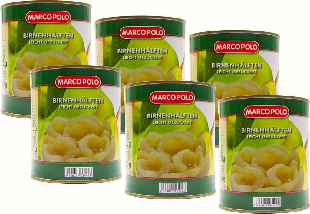 Food-United Birnenhälften halbe Frucht 6 Dosen Füllm 820g Produktbild 