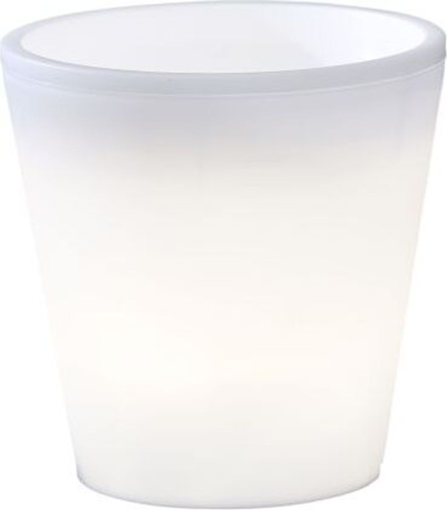 Konstsmide Assisi LED Pflanzentopf klein weiss, 3000K, 30lm, 15x2,4W, 12V/240V, Kunststoff, 7453-000
