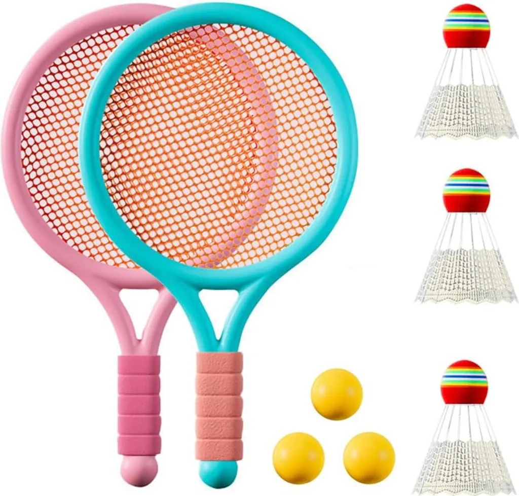Set de badminton enfants - Raquette légère avec 2 volants souples