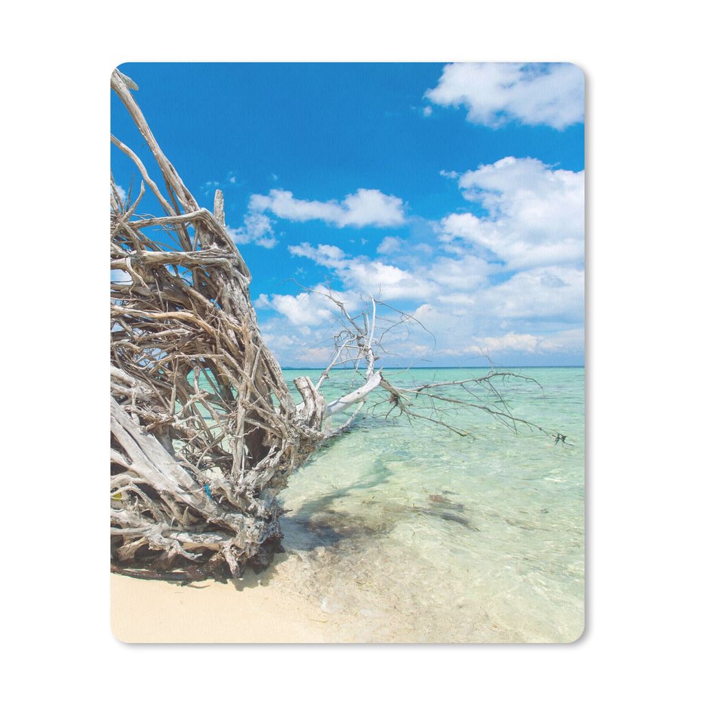 MuchoWow Mauspad Mousepad Strand - Äste - Tropisch - Meer 30x40 cm - Mousepads - Maus Mat - Pad - Mausunterlage - Mausmatten