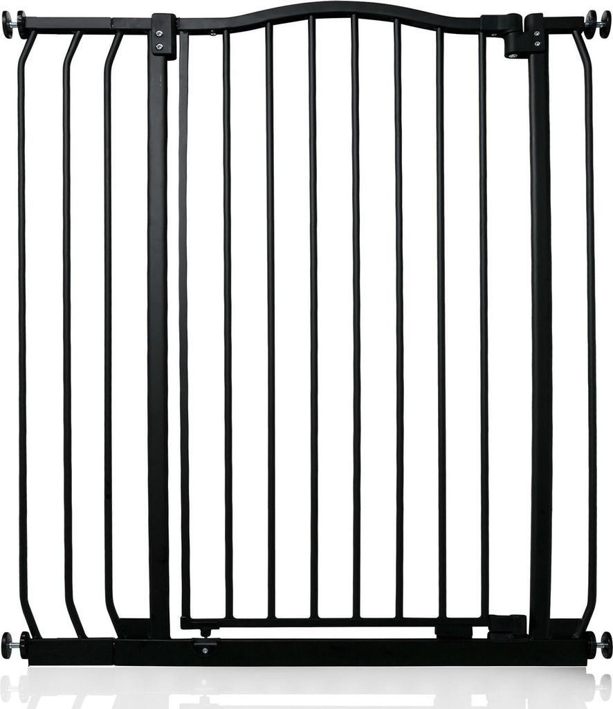 Safetots Extragroßes Treppenschutzgitter mit gebogenem oberen Teil, 80cm - 89cm, Schwarz