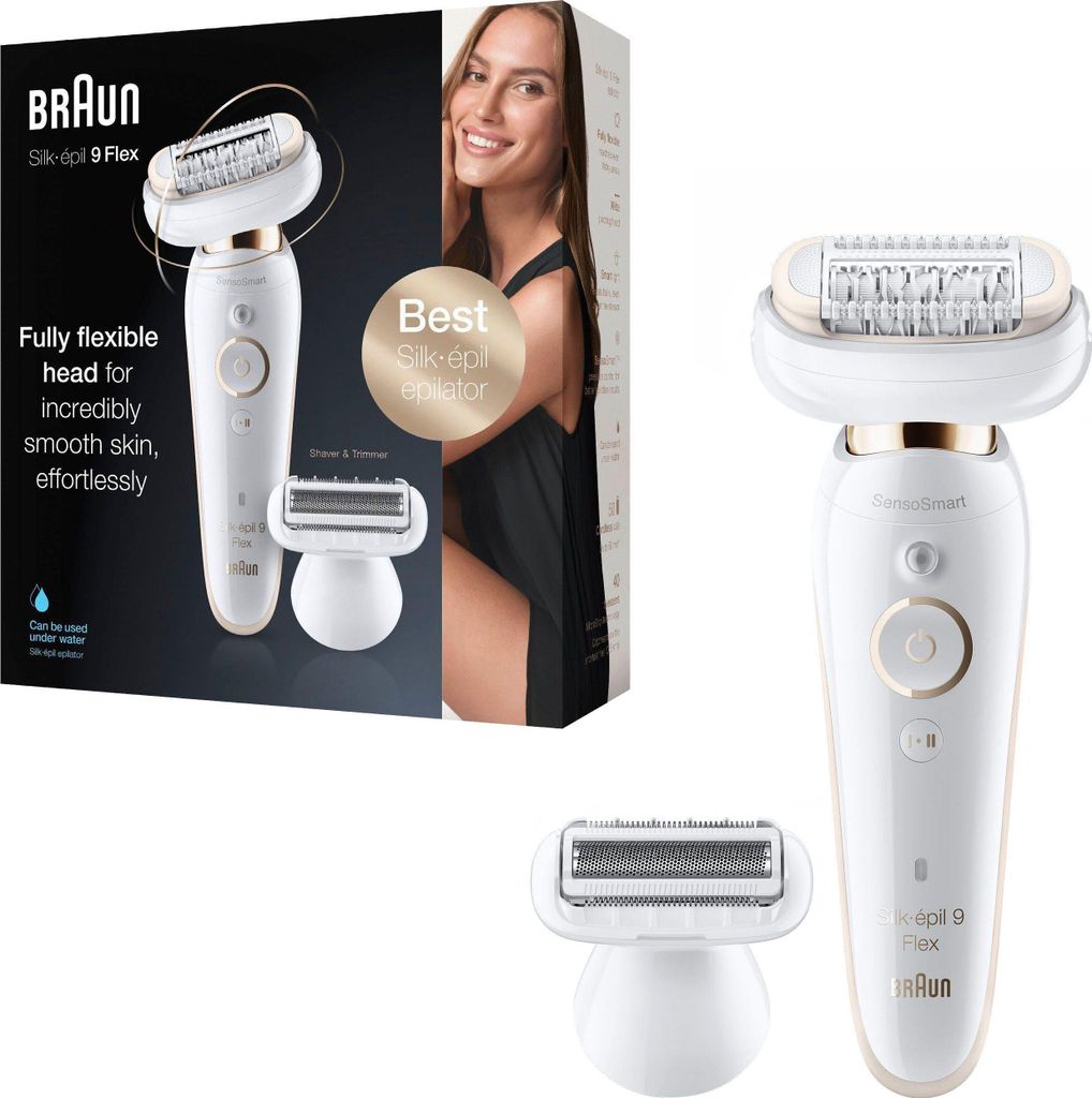 Braun Epilierer Braun Silk-épil 9 FlexSet Epilierer 9 Aufsätze Haarentfernungsgerät, IPL Haarentfernung Laser Haarentferner Geräte Damen Herren