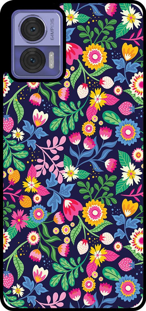 Smartphonica Handytasche Passend für Motorola Edge 30 Neo mit Blumendruck - TPU zurück Abdeckung Fall Blumendesign