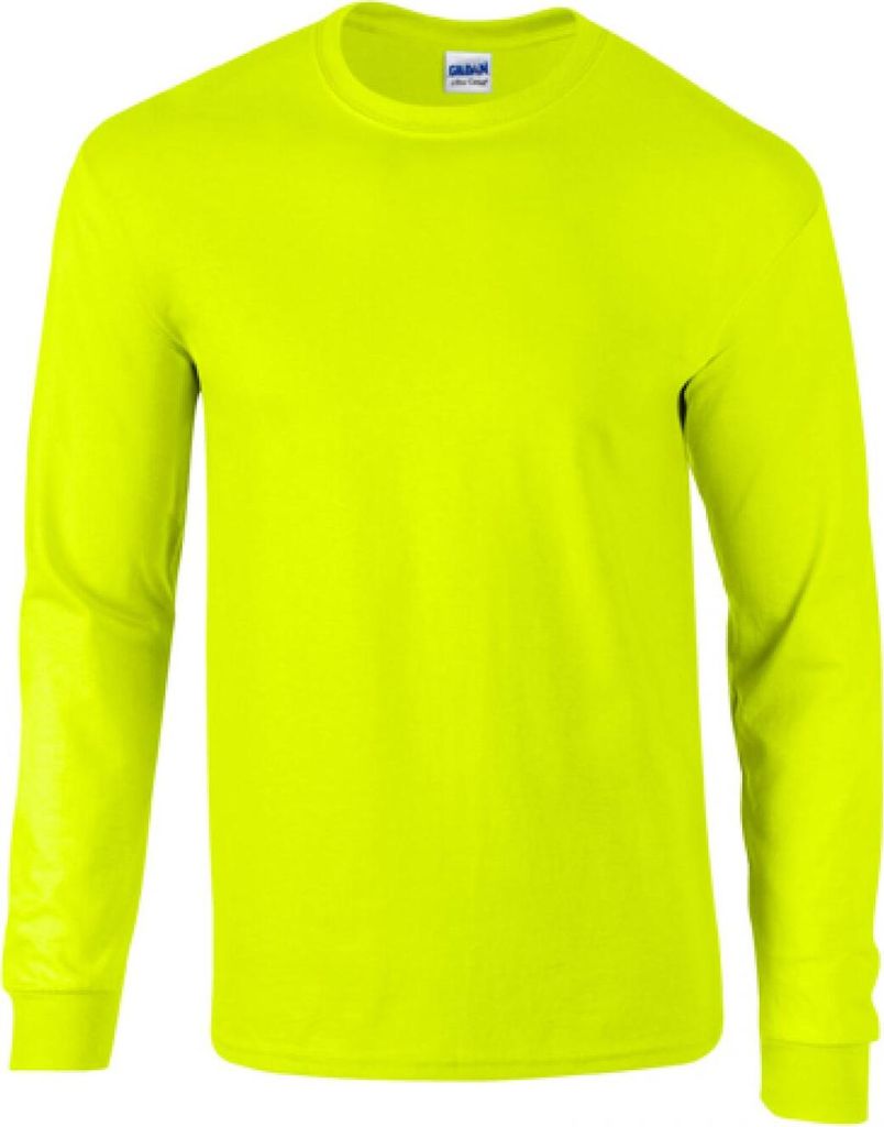 Gildan 2400 | Ultra Baumwolle Long Sleeve Herren T-Shirt - Farbe: Safety Green - Größe: S