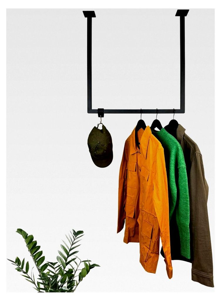 Kleiderstange Garderobe im Industrie Design U-Form für Deckenmontage | Breite 50 cm x Höhe 70 cm | Garderobenstange für Ankleidezimmer und begeh...