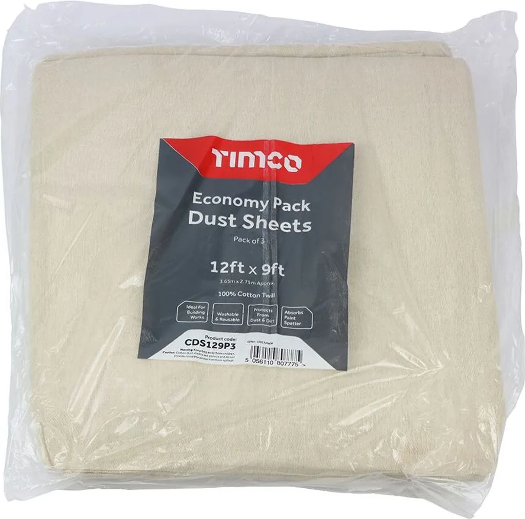 Bâches poussière pour meubles et sols Timco - 3 pièces de 12 x 9 pieds
