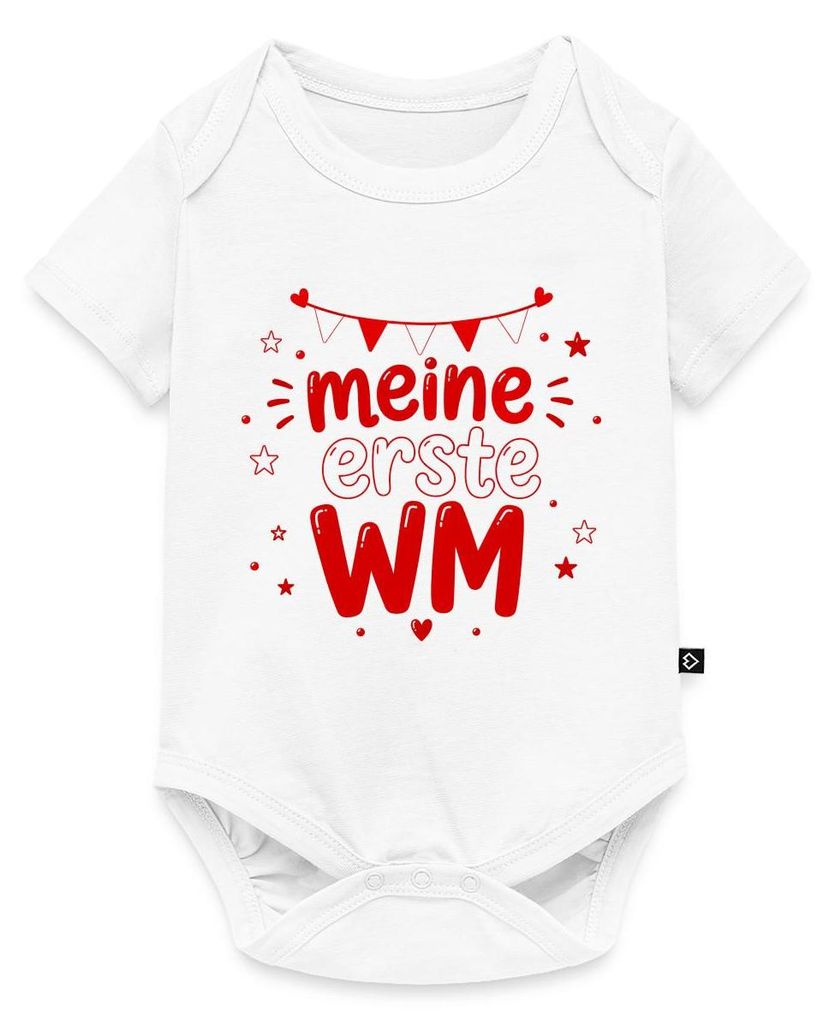 Spreadshirt Meine Erste WM Österreich Fan Kurzarm Tages Baby Body, 56 (0-2 M.), Weiß