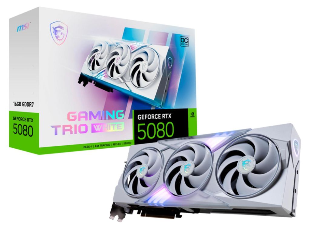 Karta graficzna MSI GAMING GEFORCE RTX 5080 16G TRIO OC Zdjęcie produktu 