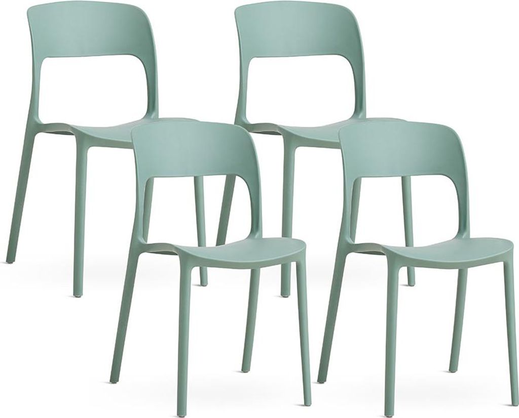 4er-Set stapelbare Stühle aus Polypropylen mit Glasfasern Produktbild 