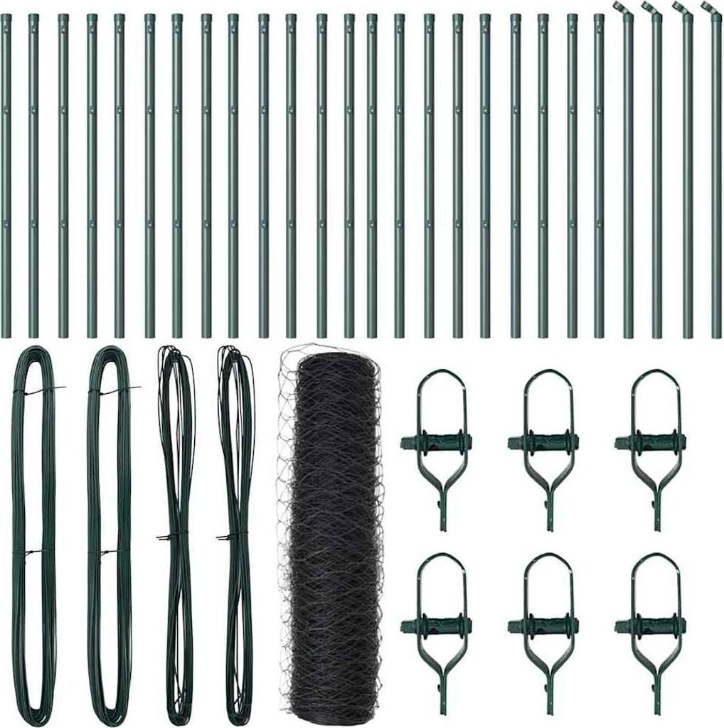 vidaXL Zaunpfosten Grau 50 x 0,8 m (50 mm Maschen) Stahl und PVC