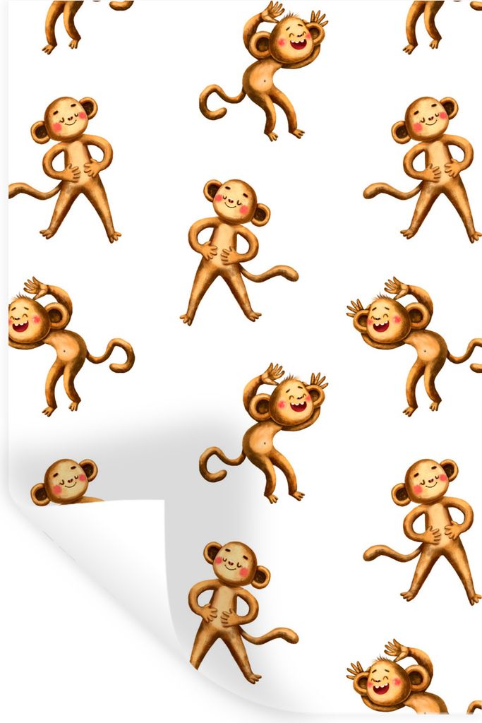 MuchoWow Wandtattoo Wandsticker Wandaufkleber Affe - Kinder - Design 40x60 cm Selbstklebend und Repositionierbar - Wierderverwendbar - Selbstklebend