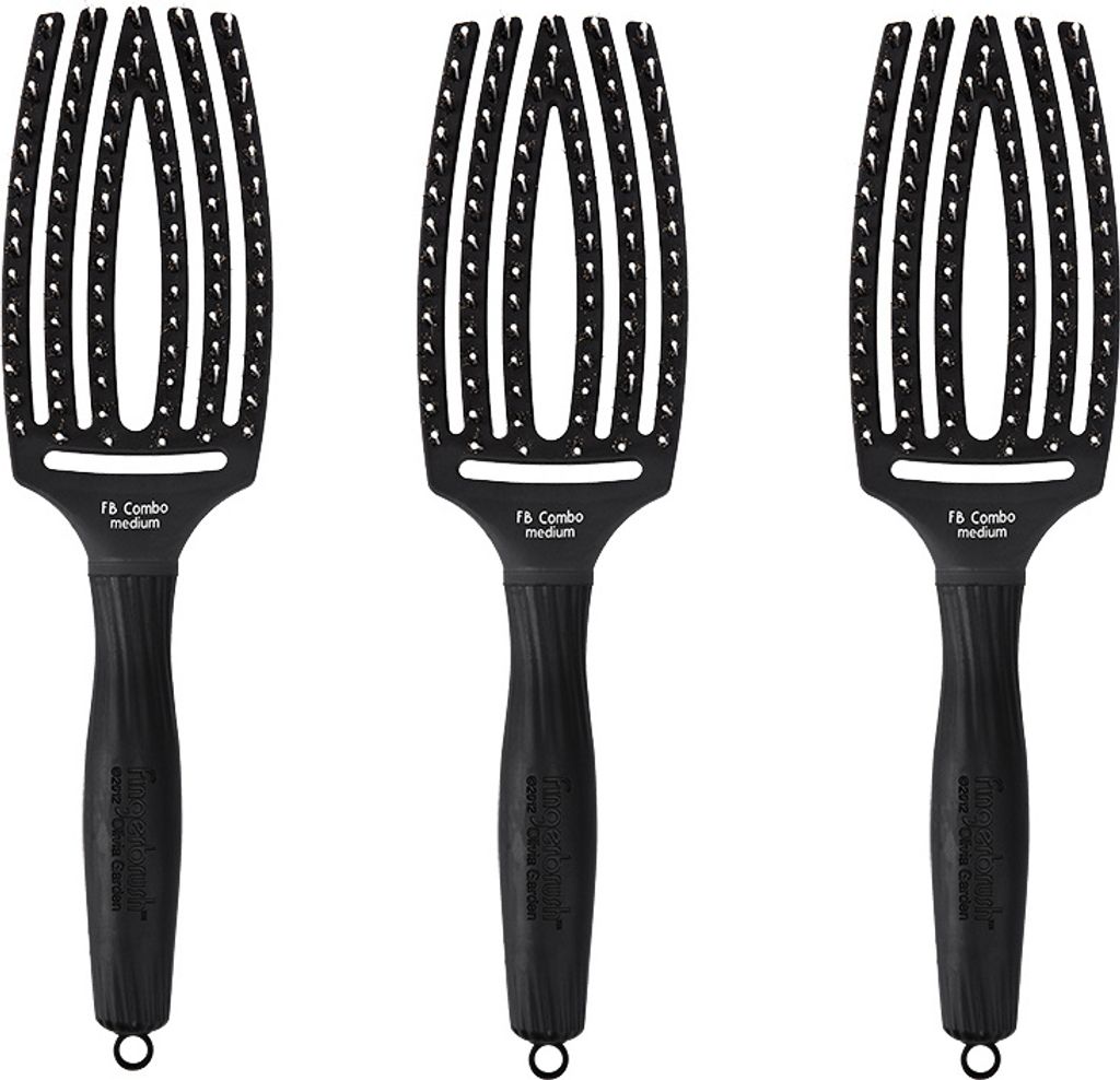 Olivia Garden | Fingerbürste FB Combo - Medium - 27,5 cm - Für glänzendes Haar - Massiert die Kopfhaut