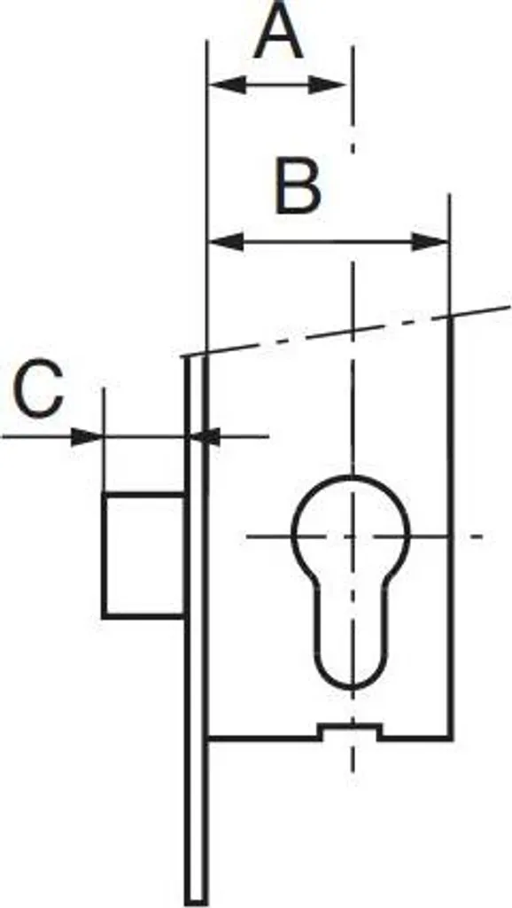 Serrure de remplacement porte alu 3 points à rouleau coffre 45 mm
