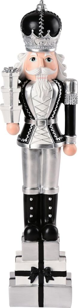 Gift Company Nussknacker Noce, Dekofigur, Dekoration, Harz, Schwarz / Silber, H 51 cm, 1195001002