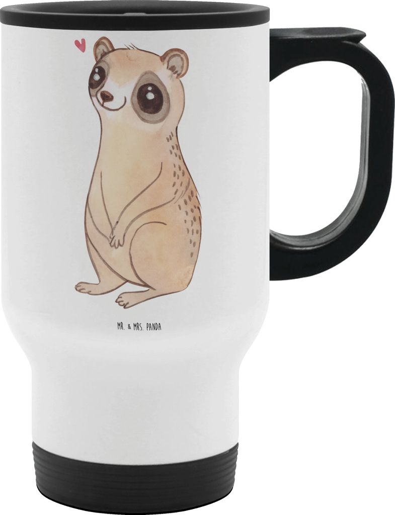 Mr. & Mrs. Panda Edelstahl-Thermobecher Plumplori Glücklich - Weiß - Geschenk, Glück, Gute Laune, Thermotrinkbecher, Niedlich, Kaffeebecher To G...