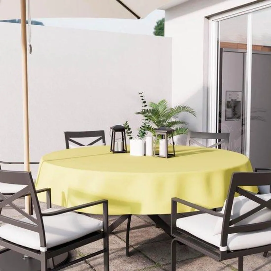 Nappe anti-taches luxueuse 180 cm, protection de table vert citron