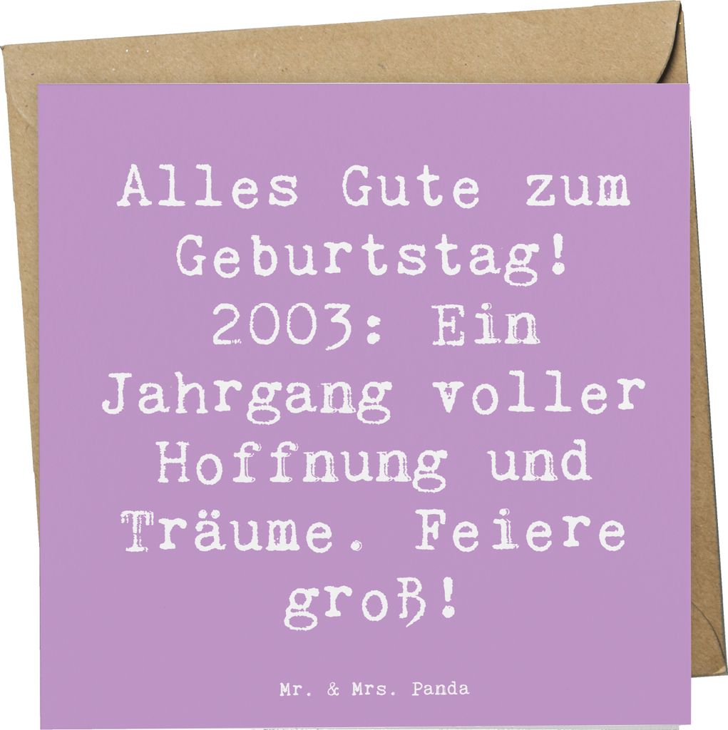 Mr. & Mrs. Panda Grußkarte Spruch 2003 Geburtstag - Produktbild 