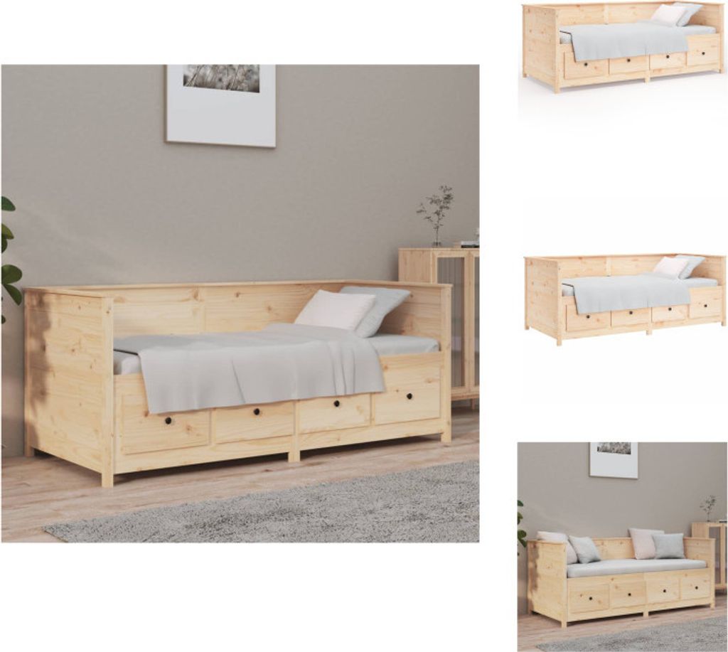 vidaXL Tagesbett 75x190 cm Massivholz Kiefer - Betten & Bettgestelle