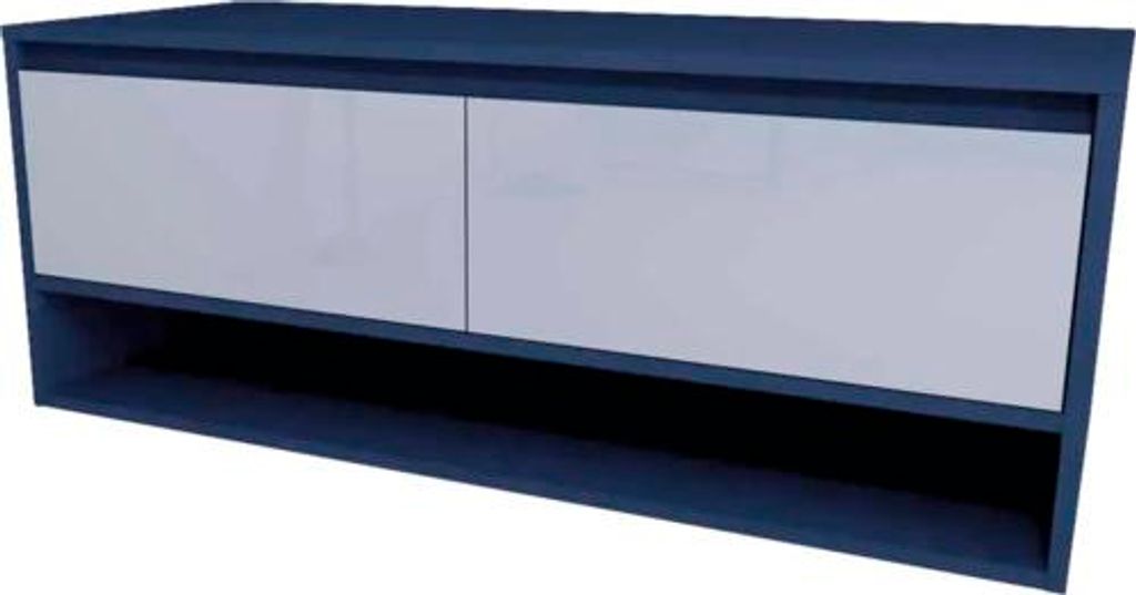 Waschbeckenunterschrank Devo Cristal 2.0 BxHxT 120x47x49 cm tyrolean blue/metal blue glass