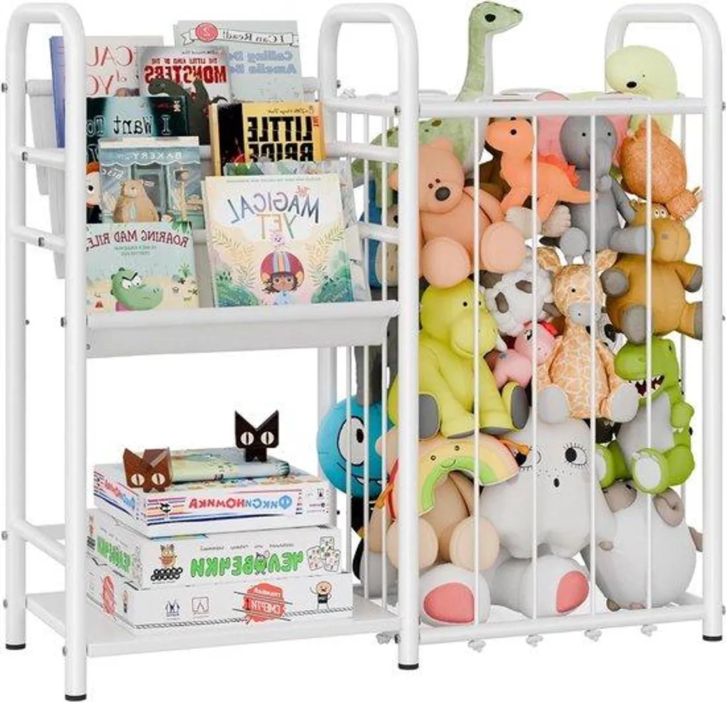 Bibliothèque enfant blanche 3 niches de rangement livres et jouets