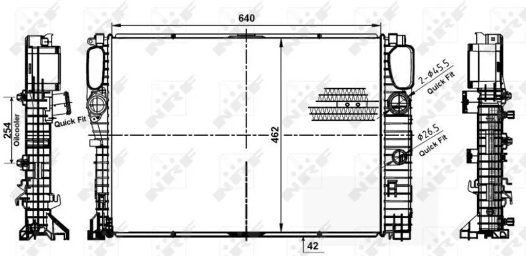 Radiateur de refroidissement moteur pour Classe E W211 Berline et Break