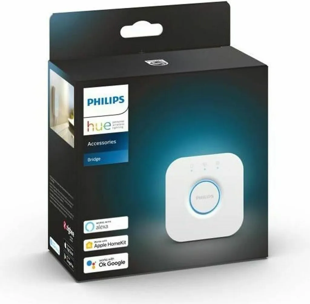 Philips Hue Bridge avec Lampe LED Blanc 3W - Pont de Connexion Connecté