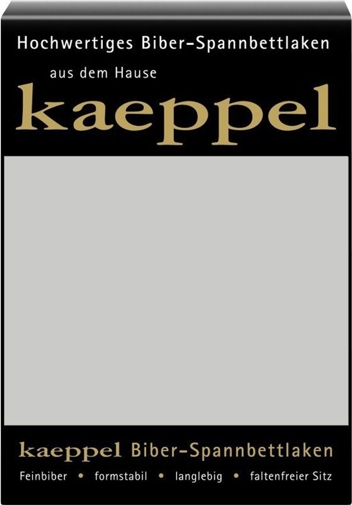 Kaeppel Biber Bettlaken Betttuch 180-200x200 cm Spannbettlaken 14 Farben Uni Öko, Farbe:Silber