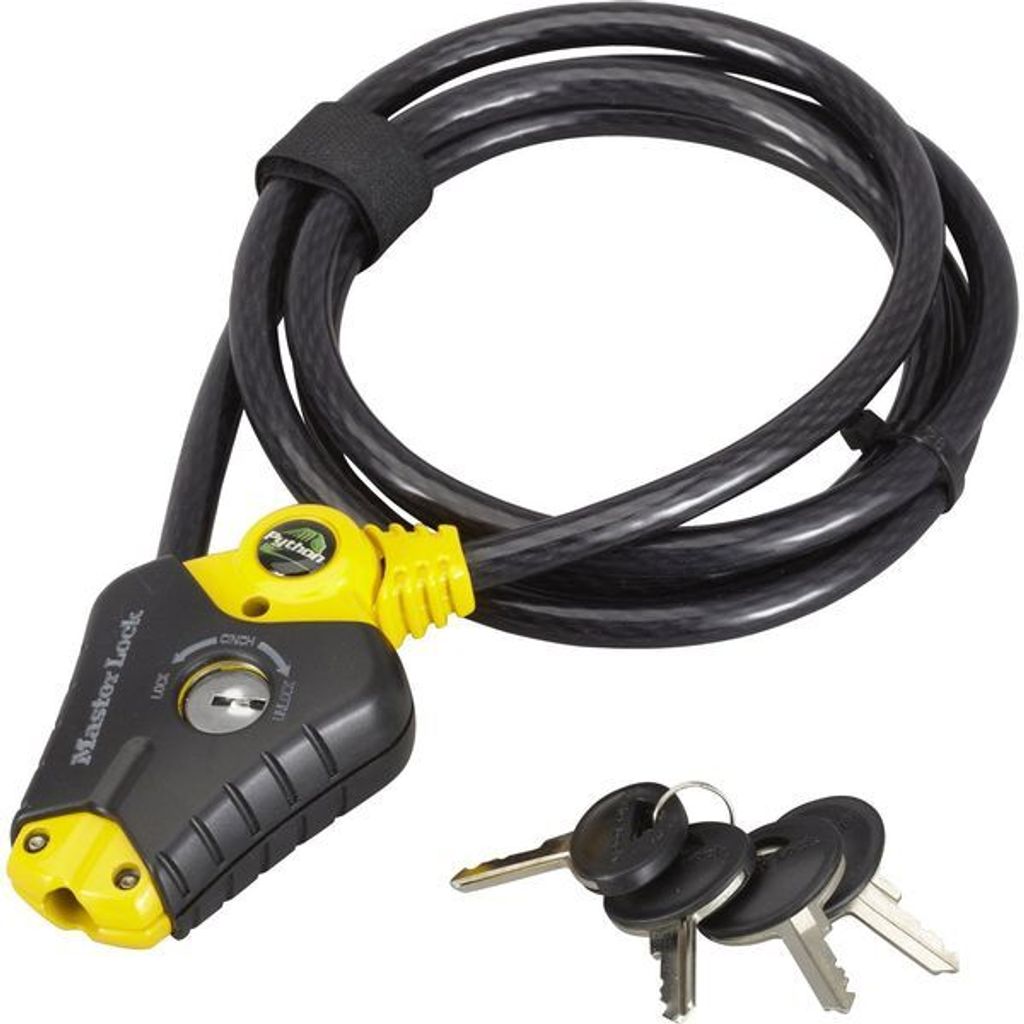 MASTER LOCK 8433EURD, 1,8 m, Kľúč, Oceľ, Čierna, Žltá Obrázok produktu 