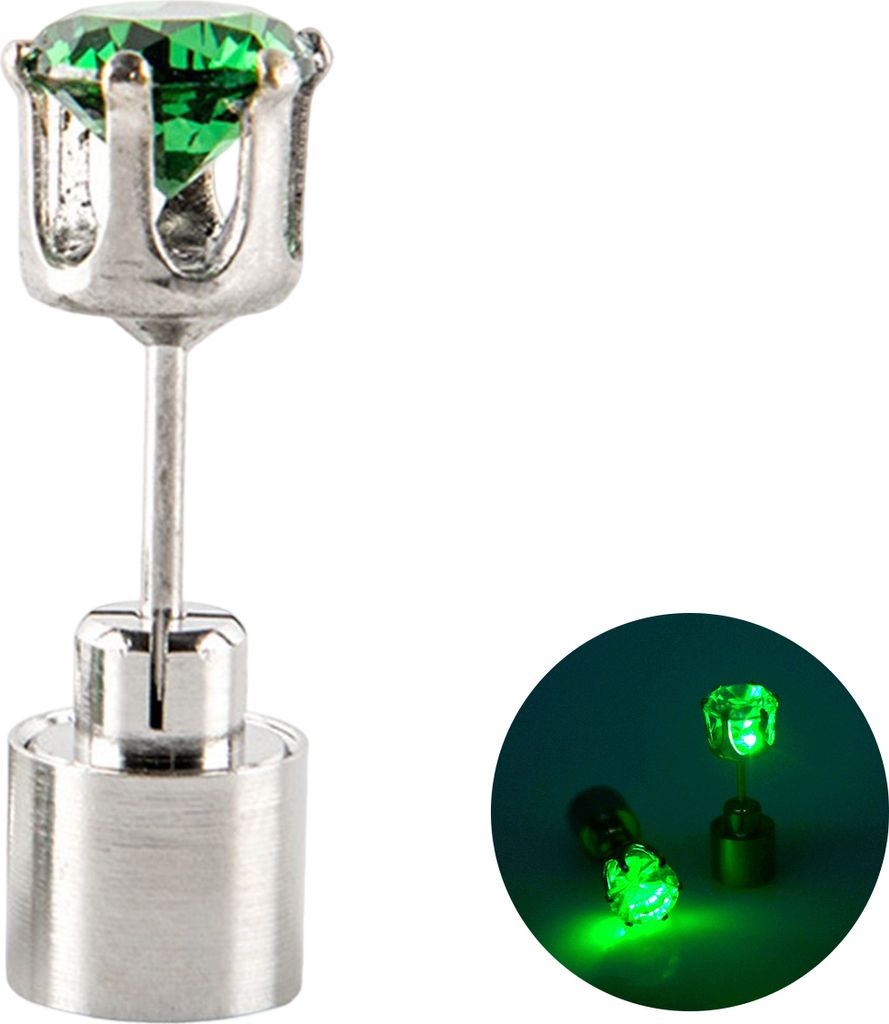 1 Stück Ohrstecker, blinkend, auffällig, hohe Transparenz, handgefertigt, mit Kunstkristallen, dekoriert, tragbar, LED, Damen-Ohrstecker, Damen-A...