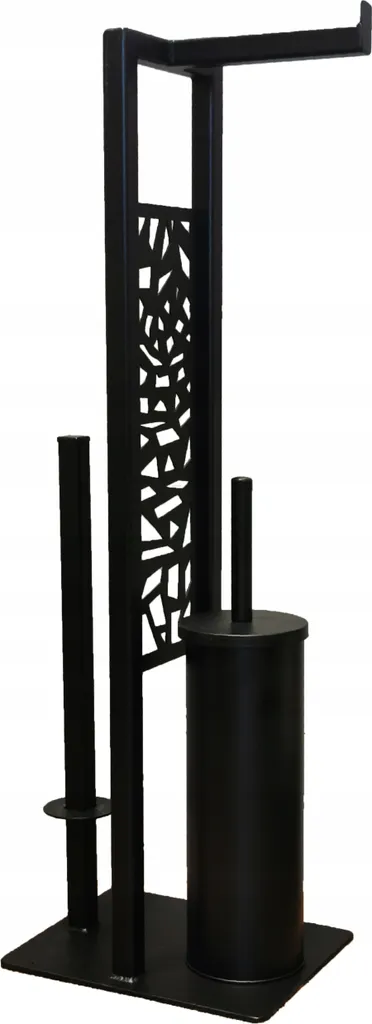 Ensemble porte-papier et brosse WC noir pour une salle de bain moderne