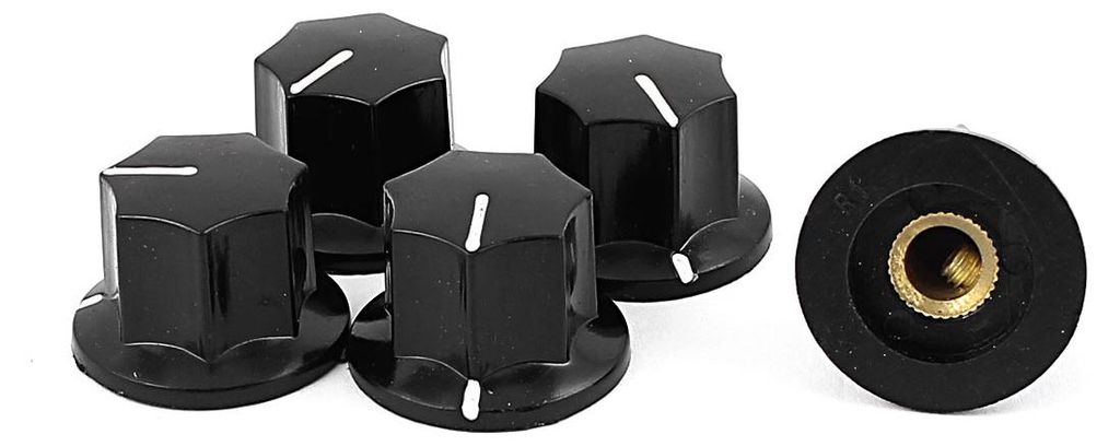 5 Stš¹ck Potentiometer Kontrolle Schalter Volumen Kappe R?ndelknopf 6mm Dmr.
