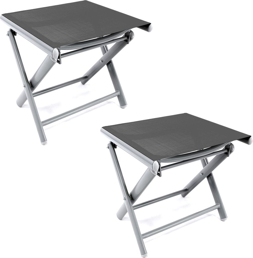 2er Garten Klapphocker Fußhocker Aluminium Textilen Anthrazit