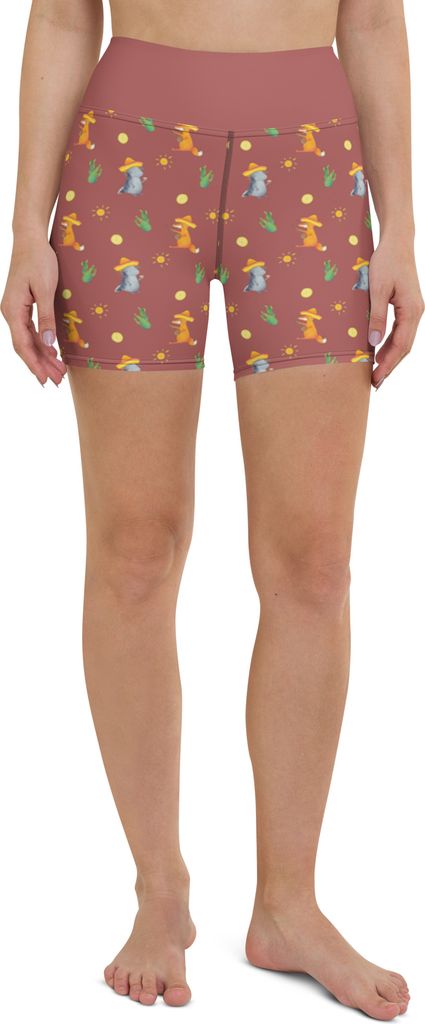 Mr. & Mrs. Panda Yoga Shorts Axolotl Tequila Größe XS - Rot - Geschenk, Sportbekleidung, Molch, Fitnesshose, Yogabekleidung, Sportshorts Damen, S...