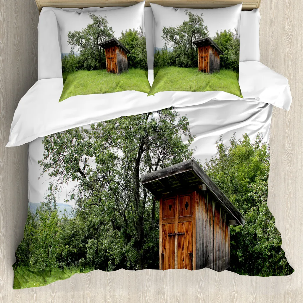 Housse de couette hypoallergénique forêt 155x220 cm pour dormir sans gêne