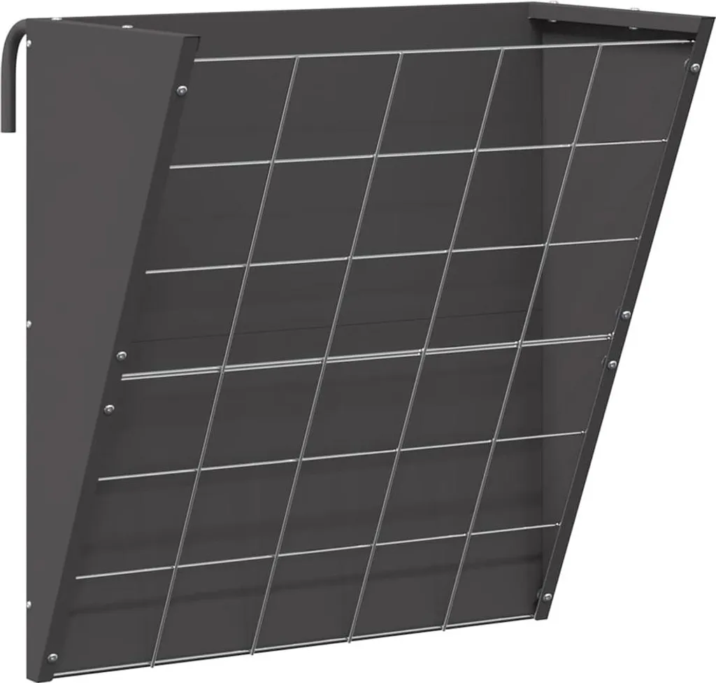 Mangiatoia per Fieno Pensile Nera 61x33x66cm | Rastrelliera Muro Stalla