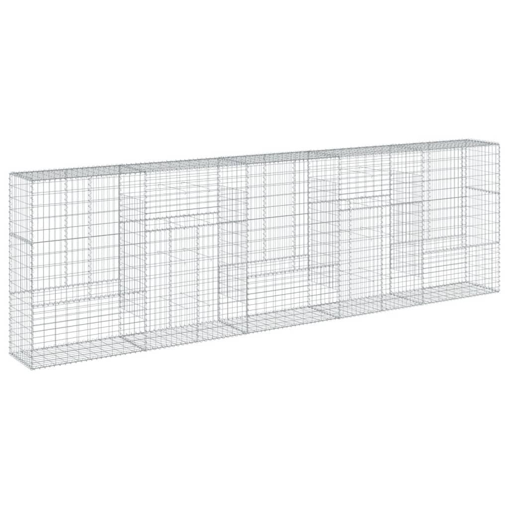 vidaXL Gabione mit Deckel 500x50x150 cm Verzinktes Eisen