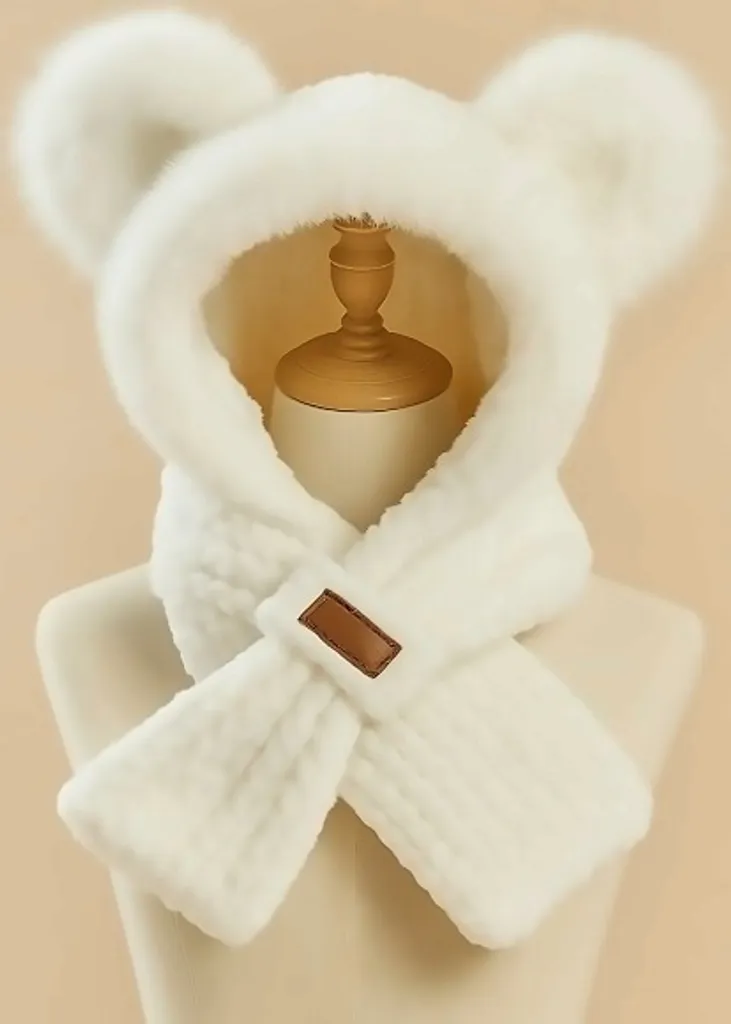 Sciarpa con Cappuccio e Orecchie Marrone KP36920 | Trend Inverno 2026 - 4