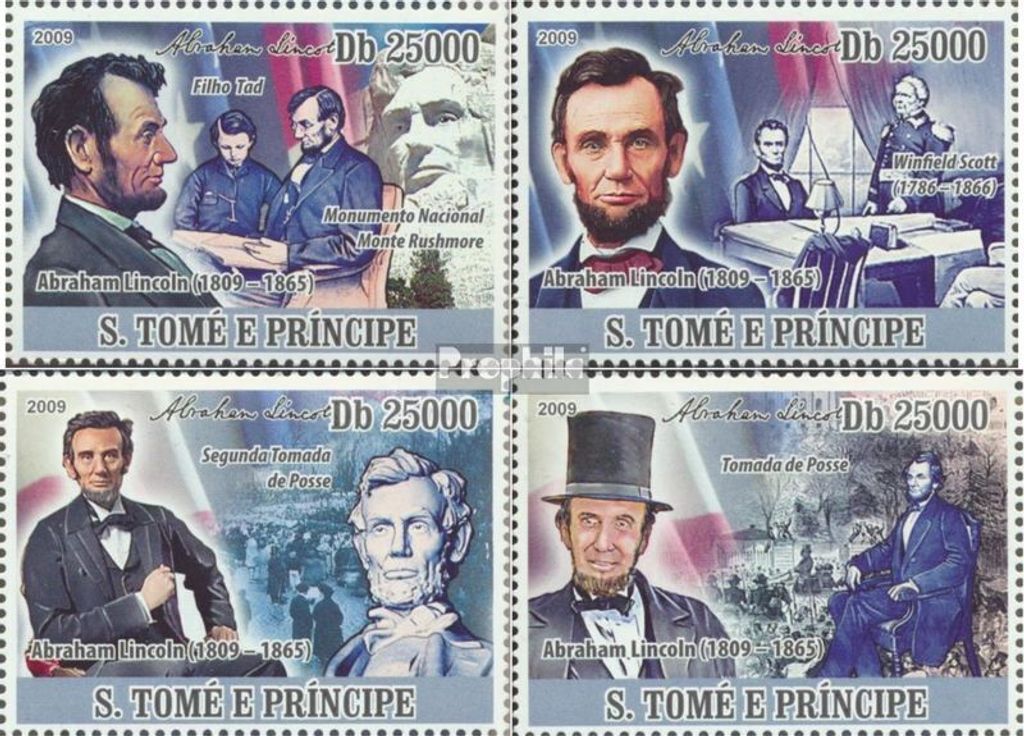 Briefmarken Sao Tome e Principe 2009 Mi 3877-3880 Produktbild 