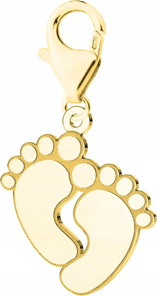 Ciondolo Piedini Bambino Argento 925 Dorato - Qualità Artigianale
