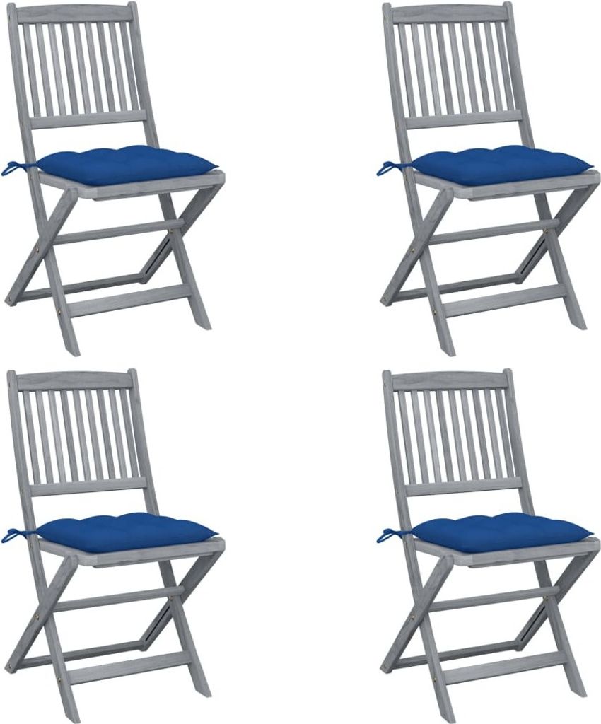 Maison Exclusive - Klappbare Gartenstühle 4 Stk. mit Kissen Massivholz Akazie