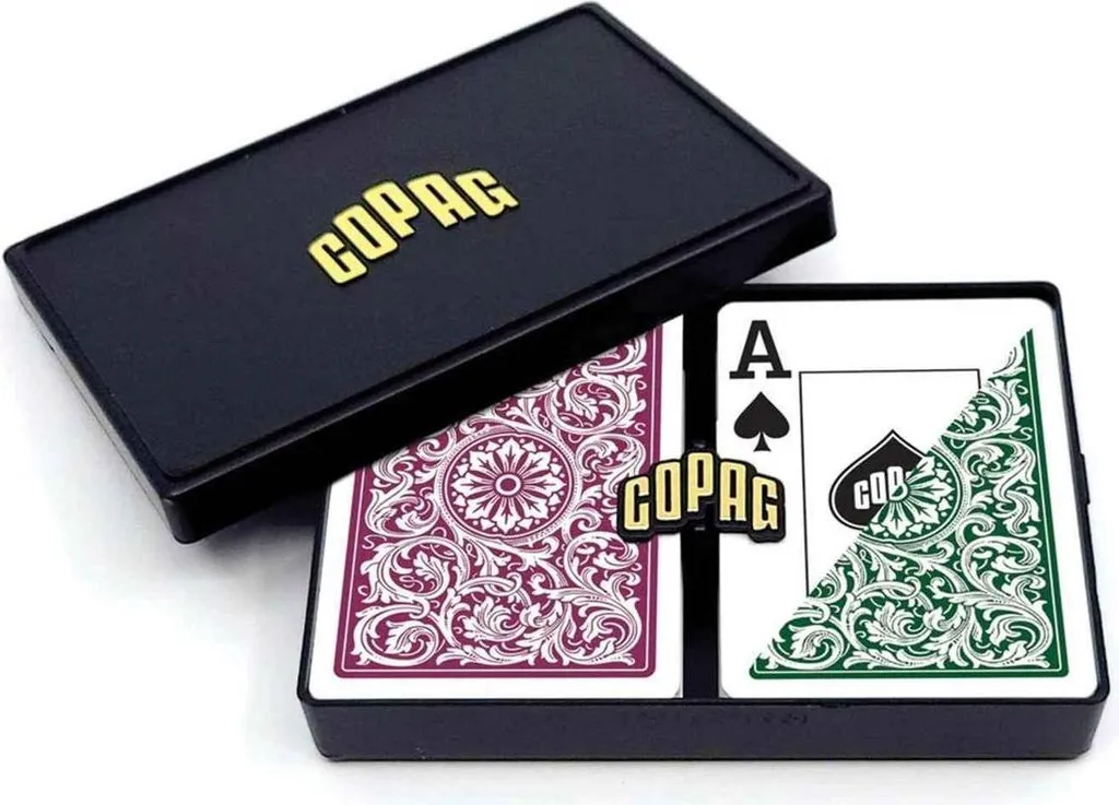Cartes COPAG Elite format poker index jumbo double jeu vert et bordeaux
